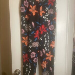 Who What Wear Black Floral Pants
